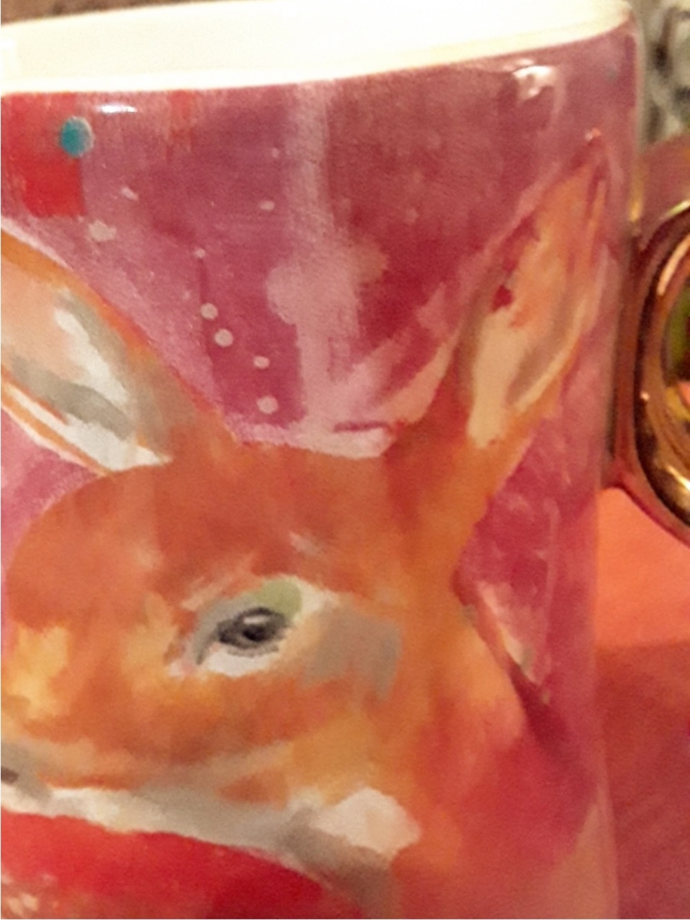 Anthropologie Lauren Walcott Winter Fauna Deer Mug